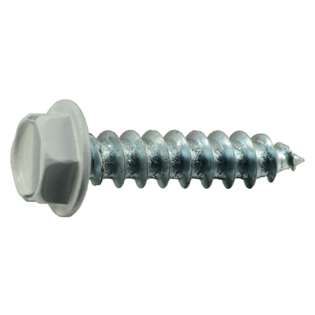 Midwest Fastener Sheet Metal Screw, #8 x 3/4 in, Painted Steel Flange Hex Head Slotted Drive, 100 PK 53806
